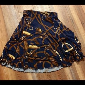 Lauren Ralph Lauren Flow Buckle Navy Blue Skirt XX
